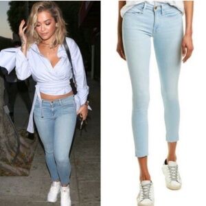 Frame Le Skinny de Jeanne Crop Jeans Stretch Denim Light Wash Womens Size 26